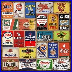 Reproduced Vintage Tin Signs, Gas Oil Retro Advert Metal Sign for Garage Man Reproduced Vintage Tin Signs, Gas Oil Retro Advert Metal Sign for Garage Man