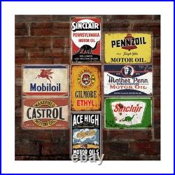 Reproduced Vintage Tin Signs, Gas Oil Retro Advert Metal Sign for Garage Man
