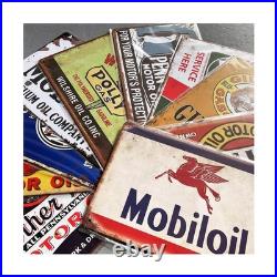 Reproduced Vintage Tin Signs, Gas Oil Retro Advert Metal Sign for Garage Man
