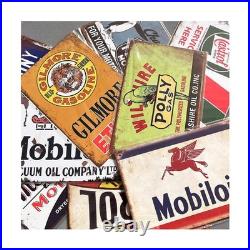Reproduced Vintage Tin Signs, Gas Oil Retro Advert Metal Sign for Garage Man