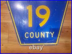 Retired Illinois Champaign County 19 Highway Reflective Metal Sign 24 By 24