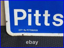 Retired Rare Welcome City of Pittsburgh 1980s HIGHWAY METAL SHIELD ROAD SIGN Retired Rare Welcome City of Pittsburgh 1980s HIGHWAY METAL SHIELD ROAD SIGN