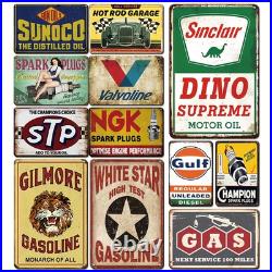 Retro Garage Tin Signs 12 Vintage Metal Wall Decor Men Cave Wall Decorations LOT