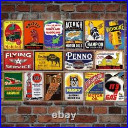 Retro Metal Signs Collection, 35-Piece Tin Sign Set for Vintage Decor Lovers
