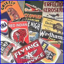 Retro Metal Signs Collection, 35-Piece Tin Sign Set for Vintage Decor Lovers