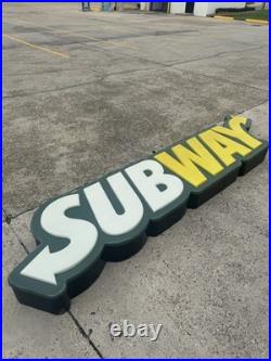 Retro Subway Building Sign (Pan Embossed Sign Face) 3' X 12 Retro Subway Building Sign (Pan Embossed Sign Face) 3' X 12