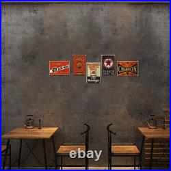 Retro Vintage Tin Wall Signs Set of 15, Ideal for Garage and Patio Decor