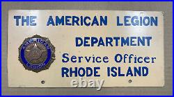 Rhode Island American Legion booster license plate USA 1960s service officer