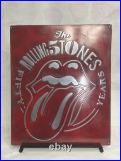 Rolling Stones Metal Sign Hand Cast Aluminum Relief Wall Art 20x24 Vintage