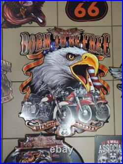 Route US 66 Tin Wall decor Metal plate Tin Vintage style Sign Poster Lot 7 pcs