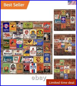 Rustic 8x12 Vintage Tin Signs 35 Pieces For Bar, Garage, & Patio Decor