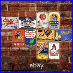 Rustic 8x12 Vintage Tin Signs 35 Pieces For Bar, Garage, & Patio Decor
