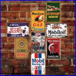 Rustic 8x12 Vintage Tin Signs 35 Pieces For Bar, Garage, & Patio Decor