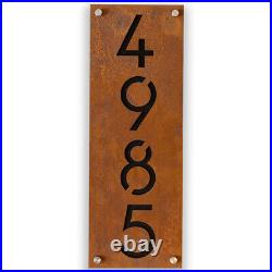 Rustic House Number Sign Address Plaque Rusted Steel