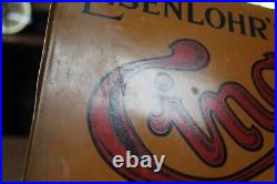 SCARCE 1920s EISENLOHR'S CINCO 5 CENT CIGARS 2 SIDED PAINTED METAL FLANGE SIGN