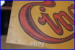 SCARCE 1920s EISENLOHR'S CINCO 5 CENT CIGARS 2 SIDED PAINTED METAL FLANGE SIGN