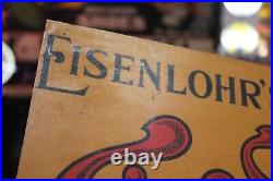 SCARCE 1920s EISENLOHR'S CINCO 5 CENT CIGARS 2 SIDED PAINTED METAL FLANGE SIGN