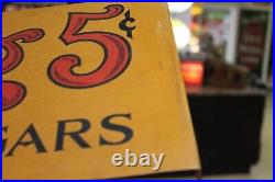 SCARCE 1920s EISENLOHR'S CINCO 5 CENT CIGARS 2 SIDED PAINTED METAL FLANGE SIGN