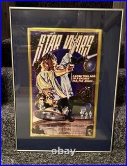 STAR WARS MOVIE POSTER A NEW HOPE METAL TIN SIGN 15x24 RARE Custom Framed