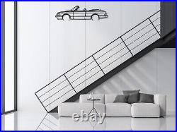 Saab 900 Cabrio Silhouette Steel Wall Decor Decoration Convertible Aero Turbo