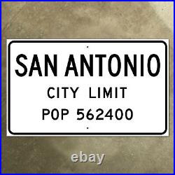 San Antonio Texas city limit highway marker 1956 road sign 40x24