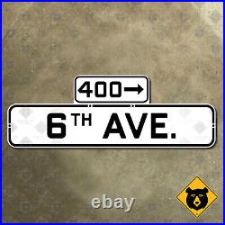 San Francisco California 400 6th Avenue street blade road sign 1946 20x7