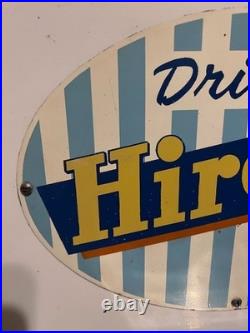 Scarce Vintage 1950s Drink Hires Root Beer Metal Soda Machine Sign