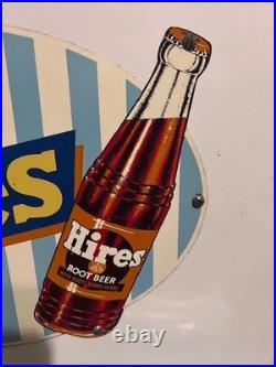 Scarce Vintage 1950s Drink Hires Root Beer Metal Soda Machine Sign