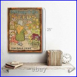 Seeds For Sale Here Vintage Advertisement Metal Sign Decor for Porch or Patio