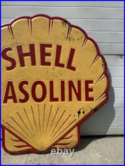 Shell Gasoline Metal Sign Garage Shop Parts Tools Vintage Style Wall Decor 35