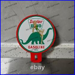 Sinclair Gasoline Metal Plate Topper Sign Gas Service Garage Vintage Porcelain
