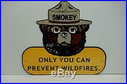 Smokey Bear 1/8 Metal Heavy Enamel Only You Can Prevent Wildfires 12x 14