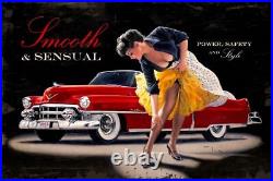 Smooth and Sensual Classic Car Pin Up Metal Sign by Greg Hildebrandt