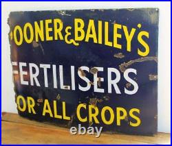Spooner & Bailey Fertiliser enamel sign advertising mancave metal vintage retro
