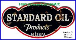 Standard Oil Products, Cutout Shape Flat Metal Sign, Vintage Style Garage Art Standard Oil Products, Cutout Shape Flat Metal Sign, Vintage Style Garage Art