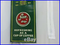 Sun-Drop Golden Girl Cola Thermometer Advertising Metal Sign 7 x 27 Vintage