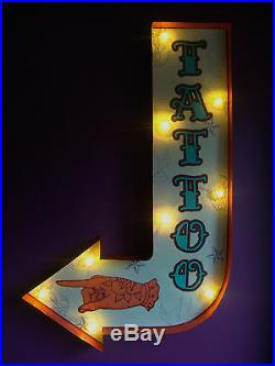 TATTOO arrow light led carnival circus fair sign vintage wedding gift VAC184