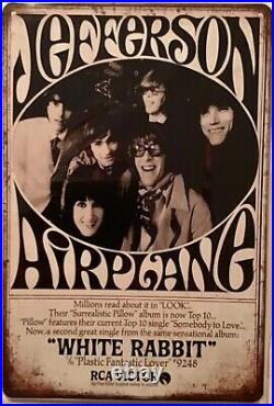 TIN SIGN 8x12 Jefferson Airplane White Rabbit Somebody love rock roll band A71