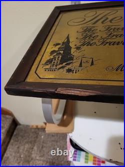 TRAVELERS INSURANCE COMPANY Indemnity Fire Vintage metal tin sign Wood Frame TRAVELERS INSURANCE COMPANY Indemnity Fire Vintage metal tin sign Wood Frame