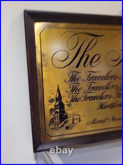 TRAVELERS INSURANCE COMPANY Indemnity Fire Vintage metal tin sign Wood Frame TRAVELERS INSURANCE COMPANY Indemnity Fire Vintage metal tin sign Wood Frame