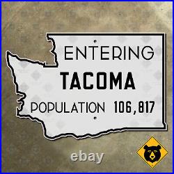 Tacoma Washington city limit road highway sign 1930 population 21x14