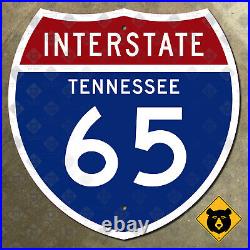 Tennessee Interstate 65 highway marker 1957 road sign Nashville 24x24