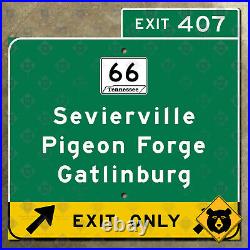 Tennessee Sevierville Pigeon Forge Gatlinburg highway sign exit 407 16x16