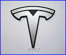 Tesla Motor Vehicle Wall Plaque Wooden Sign Art Car Garage Man Cave