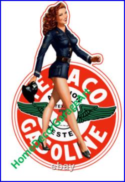 Texaco Aviation Gasoline Cutout Shape Sign, Flat Metal Vintage Style Garage Art Texaco Aviation Gasoline Cutout Shape Sign, Flat Metal Vintage Style Garage Art