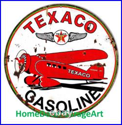 Texaco Aviation Gasoline Metal Sign, Aged or New, Vintage Style Garage Art Texaco Aviation Gasoline Metal Sign, Aged or New, Vintage Style Garage Art