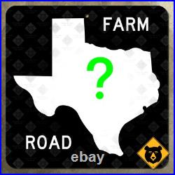 Texas CUSTOM farm ranch to market route state highway road sign 1965 map 16x16