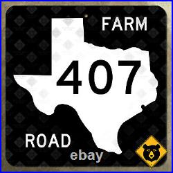 Texas Farm to Market Road 407 highway route sign Lewisville Flower Mound 16x16