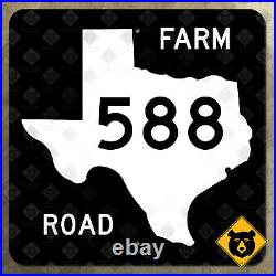 Texas Farm to Market route 588 state highway marker 1965 road sign map 16x16