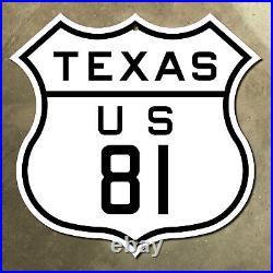 Texas US highway 81 Fort Worth route shield Red River 1932 road sign Ft 12x12